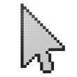 © Muhammad - 3D render pixelated computer mouse cursor arrow icon. Digital pointer symbol for technology, internet navigation, web design, software, and online interface concepts.