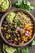 © Thomas - Colorful Quinoa Bowl with Black Beans, Corn, and Guacamole.