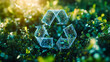© Akash Tholiya - The circular economy icon on a nature background represents future business growth and the need to reuse and recycle renewable resources to sustain the environment in the future