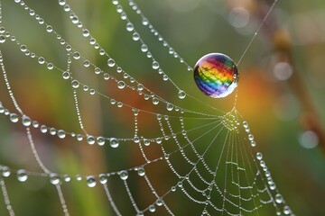 spider web with dew