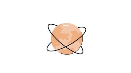 Wall Mural - hand drawn style animated icon of global network, ready for premium use