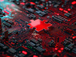 © Aoey - Red Puzzle Piece on Circuit Board Background in High-Tech Setting