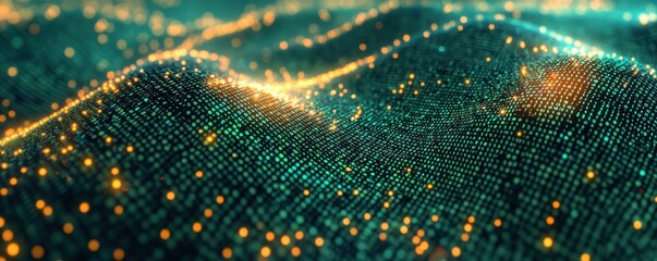 Abstract Data Stream Visualization with Binary Code and Glowing Particle Network