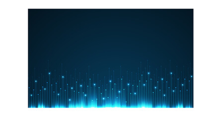 Abstract futuristic technology background with glowing blue digital data lines representing network signal transmission and energy flow