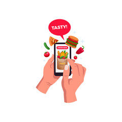 Convenient online food shopping and meal delivery service using a mobile app