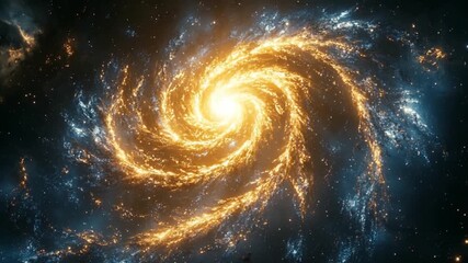 Wall Mural - A spiral galaxy bursts with vibrant energy in a cosmic expanse.