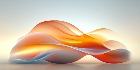 Canvas Print - abstract composition of orange and blue wavy forms on a light background for modern art design