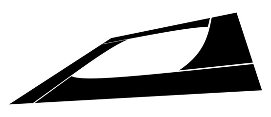 Wall Mural - Abstract square with lines, perspective view. Black shape over white background. Can be used as logo, icon, tattoo.