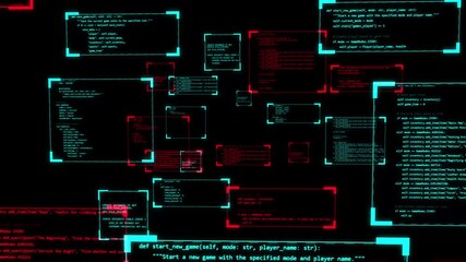 perfect high tech ai coding background with animated programming language with artificial intelligence