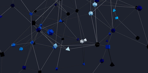 Abstract background with connected shapes.  Ideal for technology, network, and data concepts.