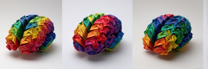Colorful Origami Brain Model