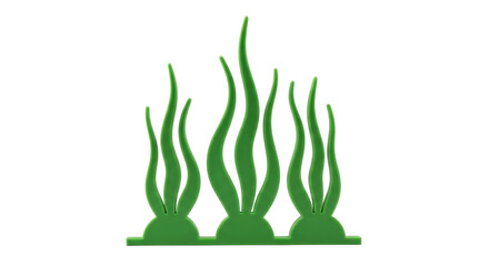 Isolated green seaweed design for aquarium decoration, seaweed ornament, artificial plant
