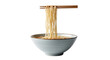 © Natasha - Isolated tasty bowl of ramen noodles held up in the air by chopsticks ready to eat