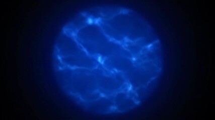 Wall Mural - A seamlessly looping video displays a dark blue shimmering circular flare with a slow wave effect, creating an abstract deep ocean light brilliance, mystery, light