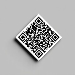 square, diamond-shaped qr code against a neutral background