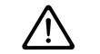 © Federica - Isolated Hazard warning attention sign, black simple outline on a graphic design symbol vector