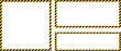 © creativeKawsar - black yellow caution stripes square frames. Warning tape with yellow and black Diagonal stripes rectangle square box frame. Safety attention or warning labels symbol