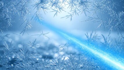 Wall Mural - A serene seamlessly looping video featuring subtle, icy blue diagonal light streaks gently expanding across a frosty background corporate, presentation, fresh