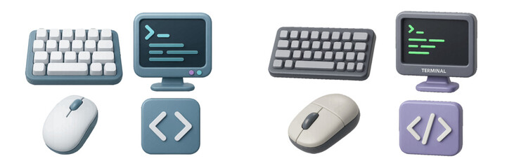Abstract digital technology and coding symbols in 3D render