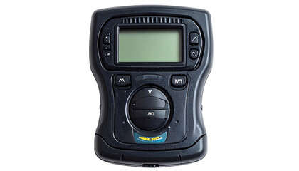 Small black portable device with display