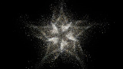 Wall Mural - A continuous stream of glittering particles forming an abstract star flare in a looping video digital, outro, background