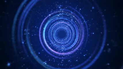 Wall Mural - Abstract light tunnel with glowing particles gently drawing forward in a seamlessly looping immersive background website, dynamic, loop