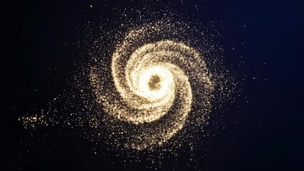 Wall Mural - A continuous stream of glittering particles forming an abstract star flare in a looping video visual, animation, magic