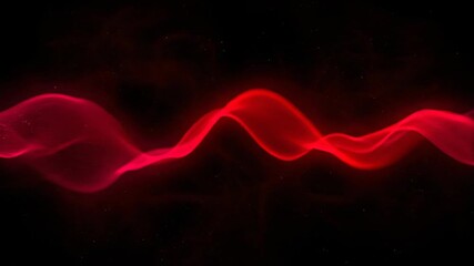 Wall Mural - A dynamic seamlessly looping video showcases vibrant red energy waves undulating and rippling across a dark, energetic abstract background waves, fluid, light