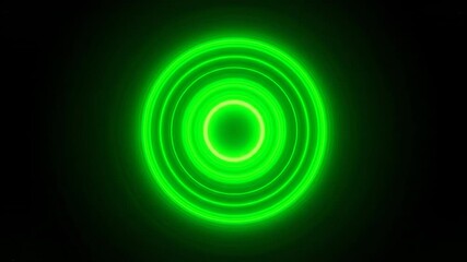 Wall Mural - A seamlessly looping video displays a vibrant green glowing circular flare spiraling inwards, creating a hypnotic abstract energy vortex effect aura, seamlessly looping video, spiraling inwards