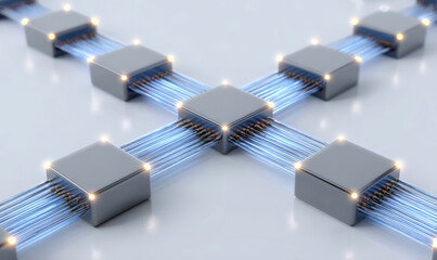 Digital Signal Transmission Conceptual Illustration with Cables Background