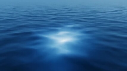 Wall Mural - A serene ocean-like surface shimmers with an ethereal glowing flash, gently rippling in a seamlessly looping abstract water effect motion, meditative, aqua