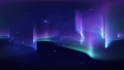 Wall Mural - Abstract aurora-like light ribbons with gentle, star-like flares in a seamless looping video backdrop, calm, meditation