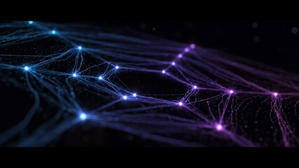 Wall Mural - Abstract Digital Cosmic Web of Interconnected Glowing Lines, Seamlessly Looping dynamic, data, Abstract Digital Cosmic Web