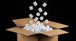 © Kapten - Packing peanuts falling into cardboard box