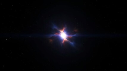 Wall Mural - A pulsating, rhythmic abstract star flare expanding and contracting in a mesmerizing loop effects, background, science