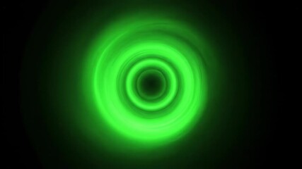 Wall Mural - A seamlessly looping video displays a vibrant green glowing circular flare spiraling inwards, creating a hypnotic abstract energy vortex effect creative, digital, brilliance