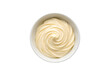 © AnimationXpro - Mayonnaise is swirled in a white bowl, isolated against a white background.