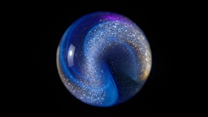 Wall Mural - A slow-motion liquid marble effect with a shimmering glowing flash of silver and gold, seamlessly looping motion, silver gold, website background