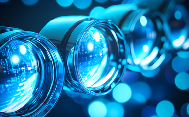 Wall Mural - futuristic blue light technology