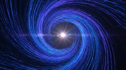Wall Mural - Abstract light vortex with a central star flare, mesmerizing and seamlessly looping effects, power, tunnel