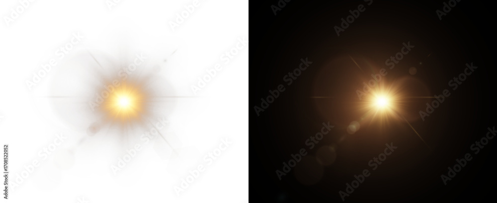 Golden Lens Flare Overlay PNG Transparent Cinematic Light Effect ...