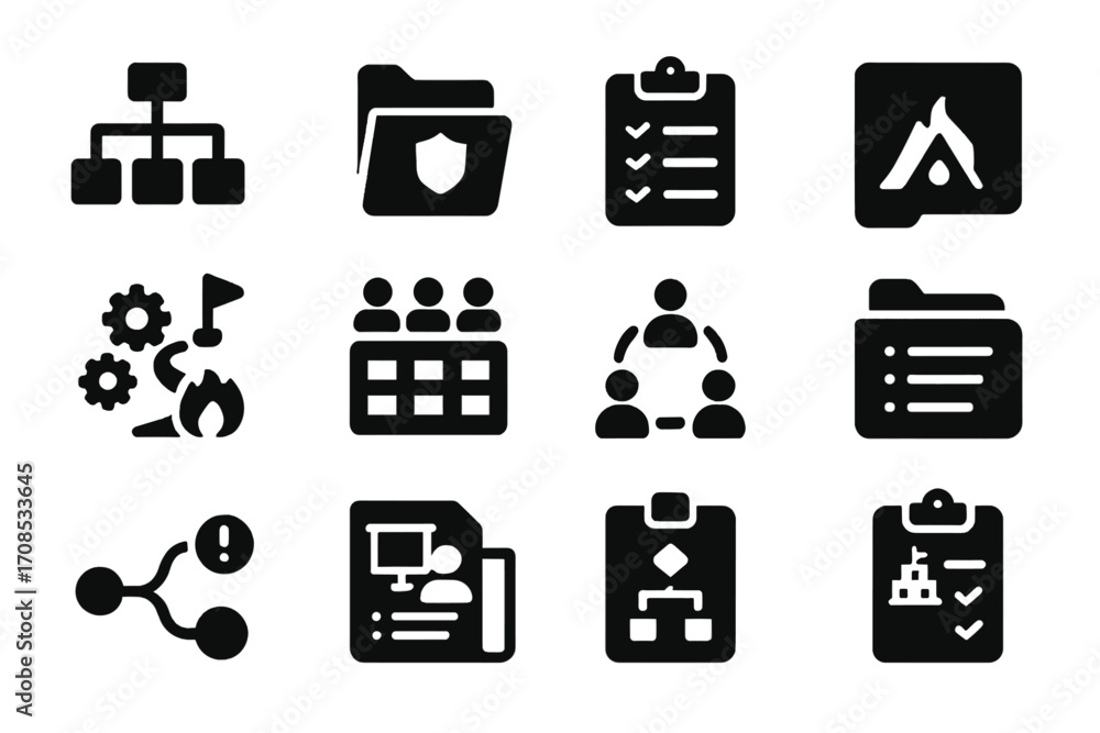 Emergency Response Icons. Solid style icons of emergency response ...