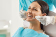 © Studio Romantic - Patient undergoes dental checkup in clinic with doctor dentist using instrument, focusing on oral care and dentistry medicine in a professional environment with precision and attention.