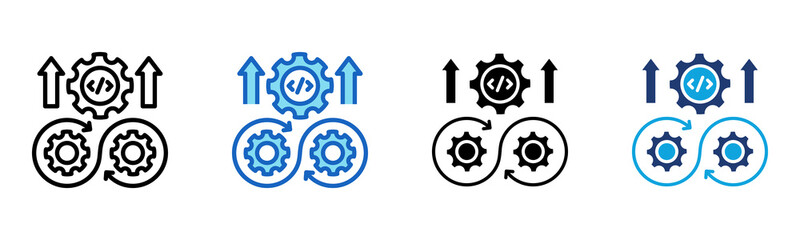 Continuous Development icon Multi Style Vector Illustration