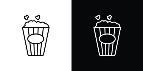Canvas Print - Popcorn icon in line design. Editable stroke icons.