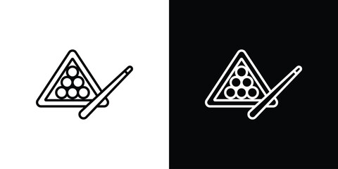 Canvas Print - billiards icon in line design. Editable stroke icons.