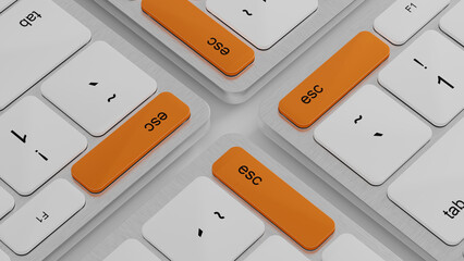 Escape key on computer keyboard highlights technology concept