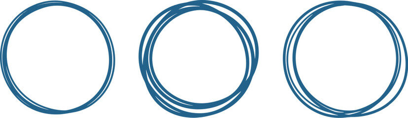 Blue circle line art design vector graphic element editable vector