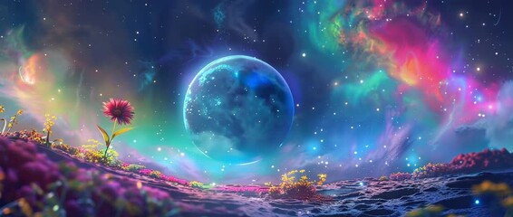 colorful alien planet landscape