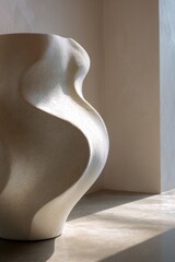 Wall Mural - Modern minimalist vase with sculpted curves in soft natural light for interior design inspiration